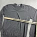 Peter Manning Sweater Size 4 (Large) 100% Merino Wool V Neck Knit Pullover Gray