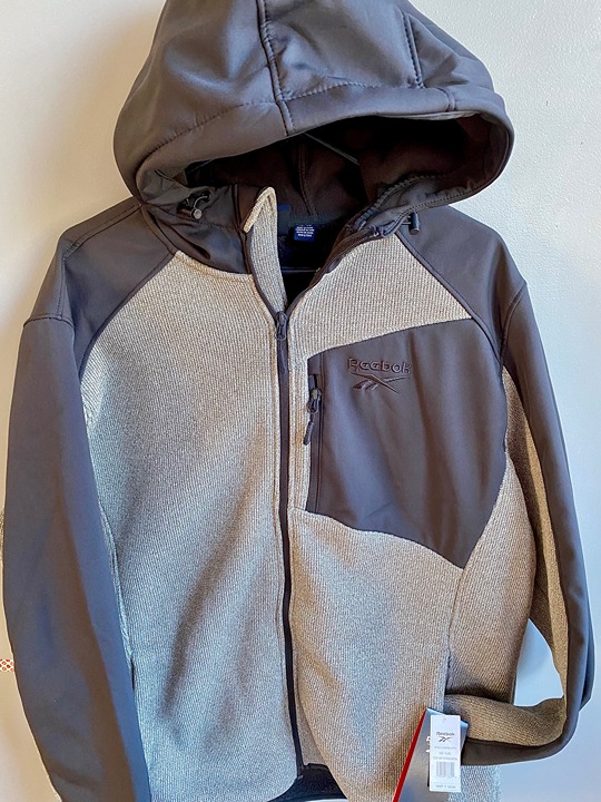 Nwt 165 Men's XL Reebok RBK Textured Outerwear Hoodie Jacket Full Zip Cross Fit