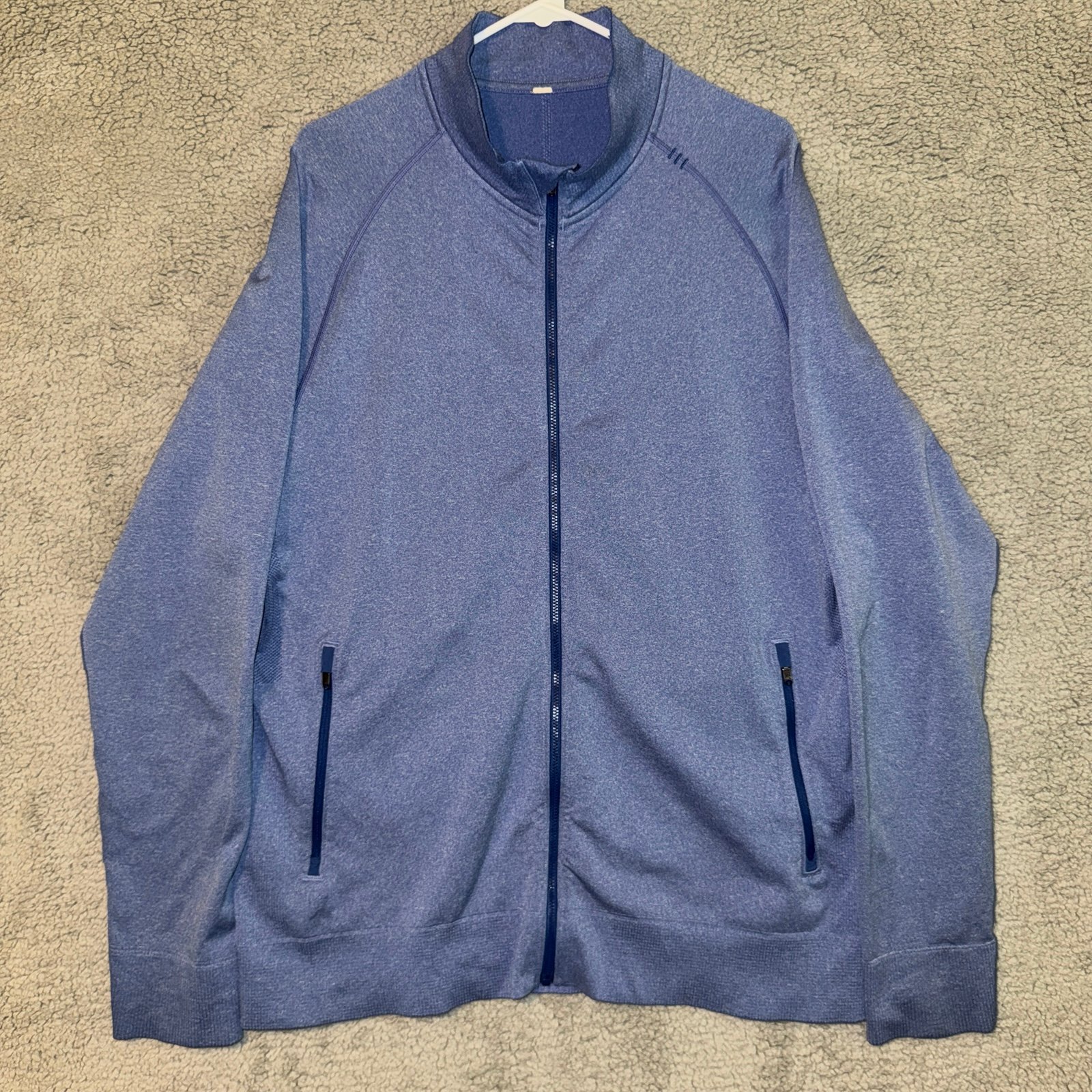 Lululemon Pulse Jacket Mens 2XL Blue Heathered Cobalt Riviera Full Zip Collar
