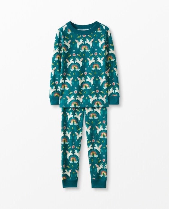 Hanna Andersson Magical Unicorn Rainbow Long John Pajama Set Girls Size 14 NWT