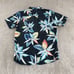 Rip Curl Shirt Men Medium Black Flora Hawaiian AOP Reverse Print Surf Beach NWOT