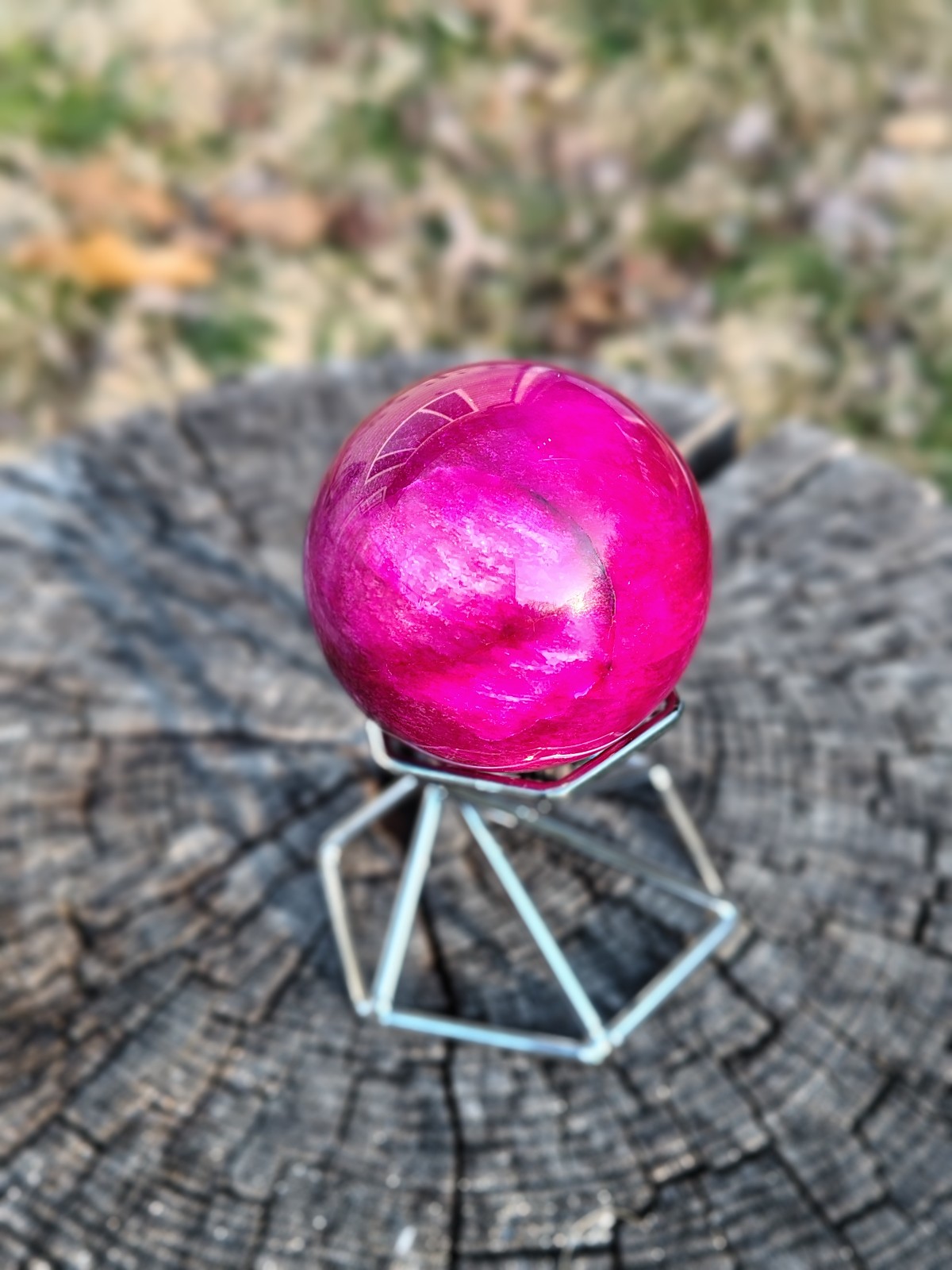 Pink moonstone sphere