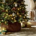 Studio McGee Basket Rattan Wicker Tree Collar with Handles Dark Brown Threshold