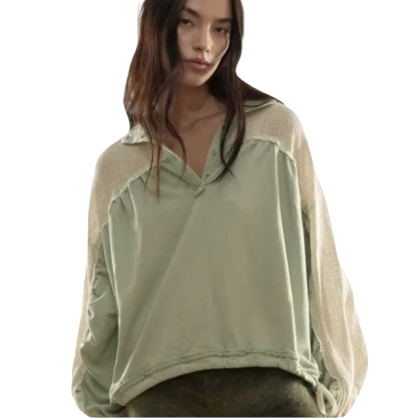 Out From Under UO Sienna Mesh Popover Sweatshirt, NWOT, size M