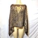 Classy Classic Retro Brown Beige Asymmetrical Poncho Shrug Cardigan Wrap One siz