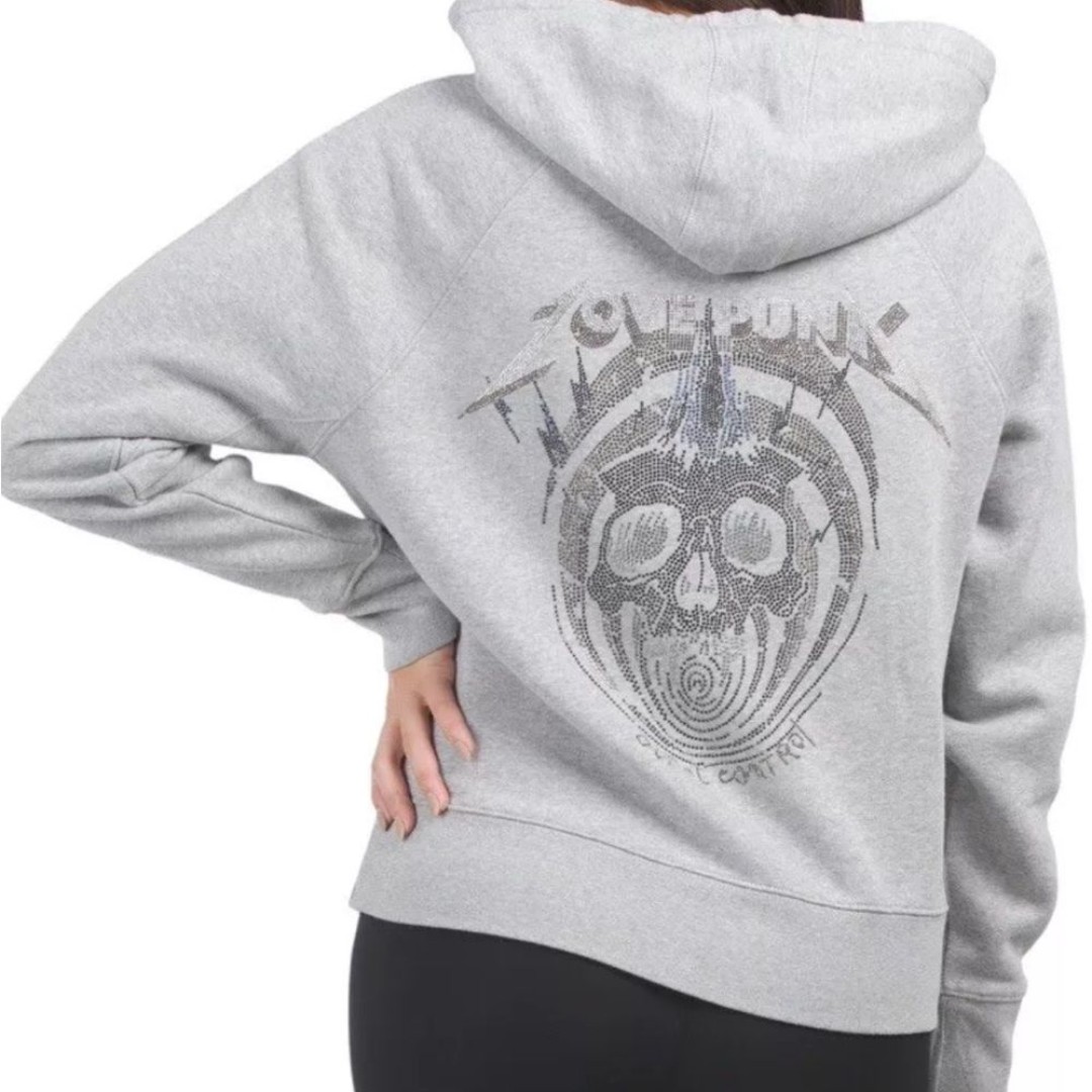 Zadig & Voltaire Clipper Love Punk Hooded Sweatshirt. NWT Grey