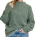 Sweater Oversized Mock Neck Raw Seam Chenille Sweater