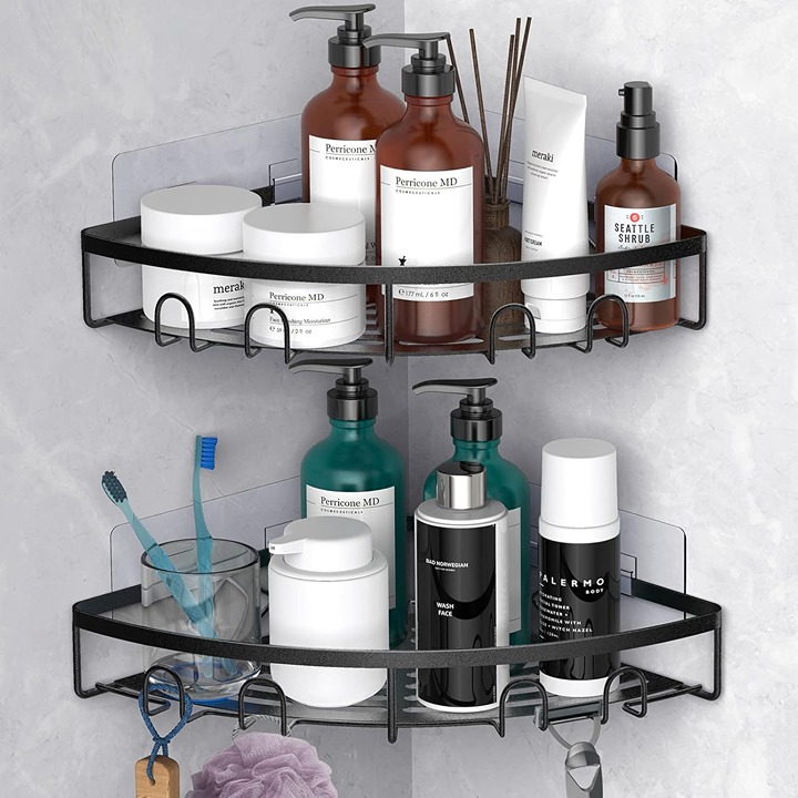 Corner Shower Caddy Adhesive Shelf 2 Pack