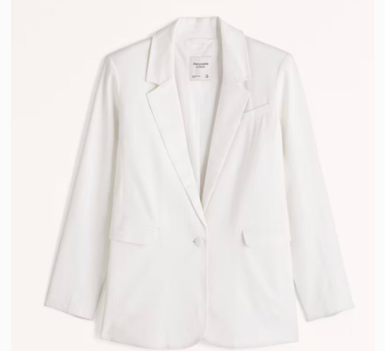 abercrombie white linen blazer with pockets