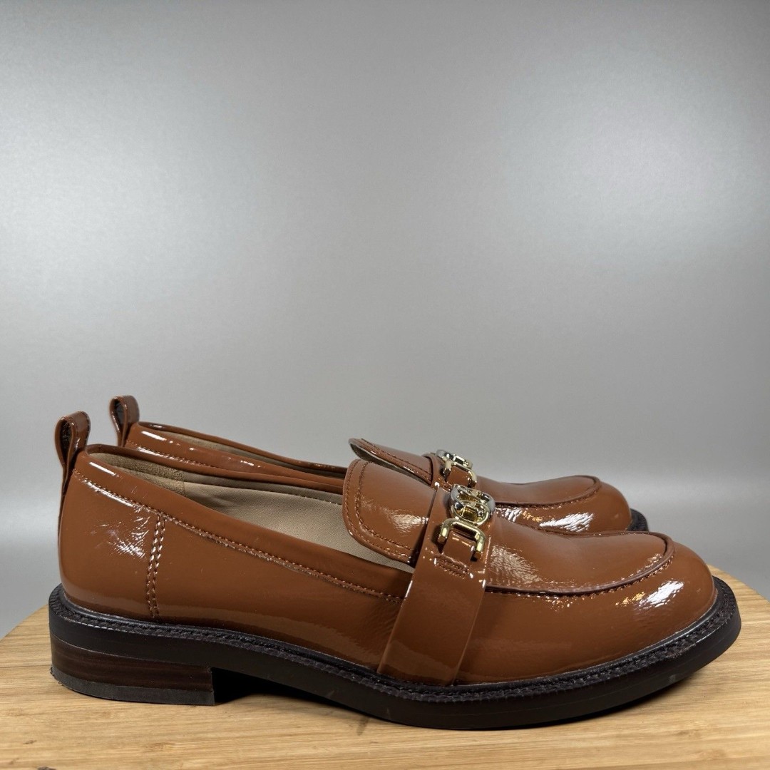 Sam Edelman Women’s 7 Christy Loafers Flat Shoes Chunky Heel Brown