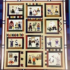 Vintage Primitive Style Appliqué Quilt Pattern Americana Celebration 82 X 92