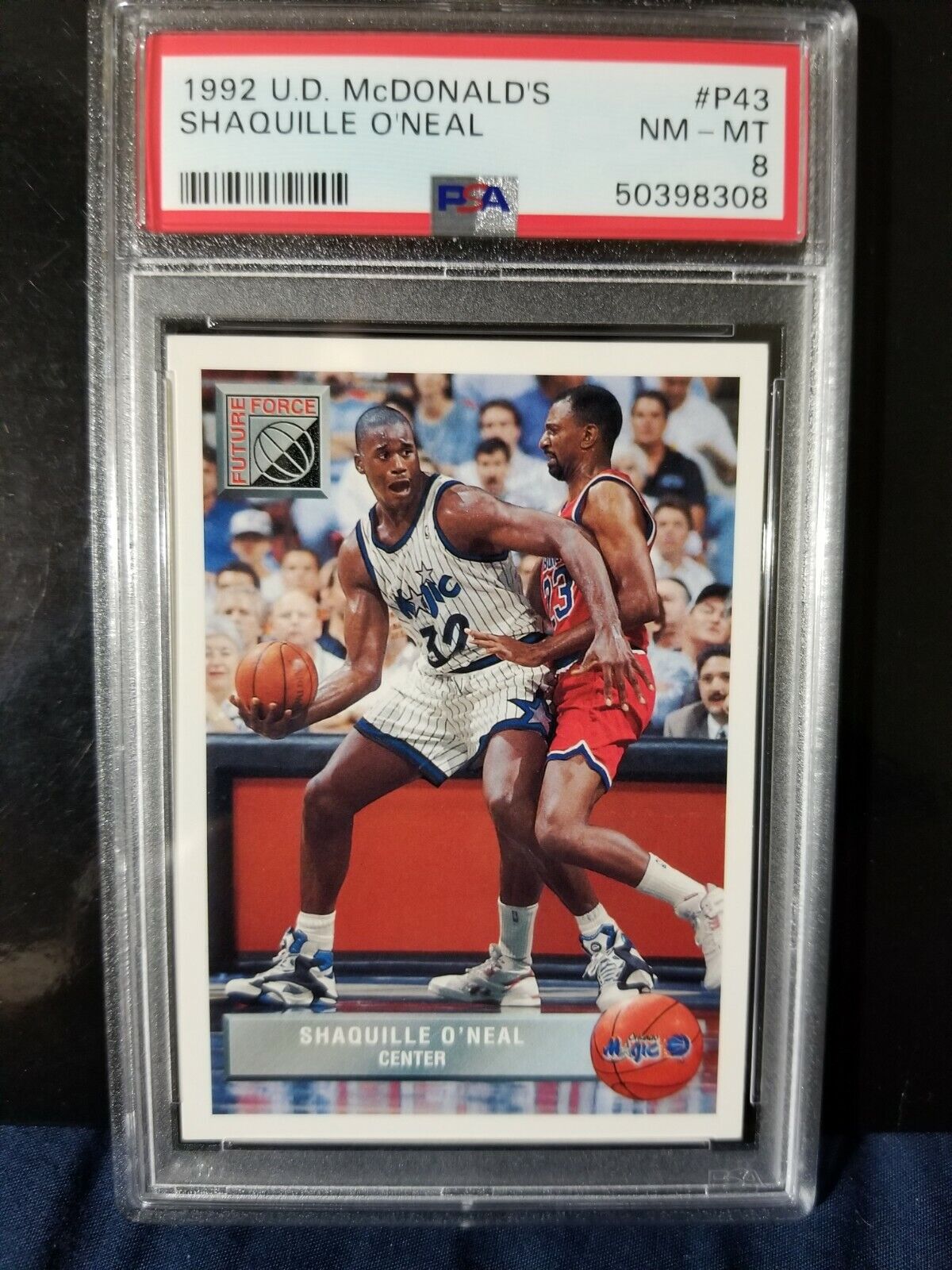 1992 Upper Deck McDonald's P43 Shaquille O'Neal PSA Grade NM-MT 8 - Rookie Card.