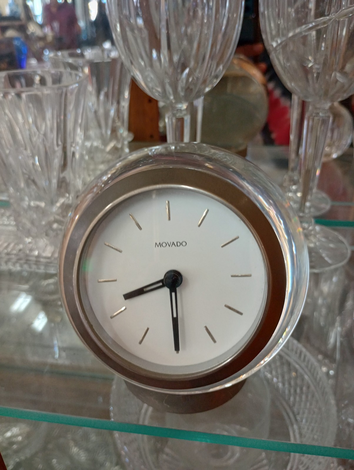 Movado Crystal Collection Movado White Crystal Clock rare collectible