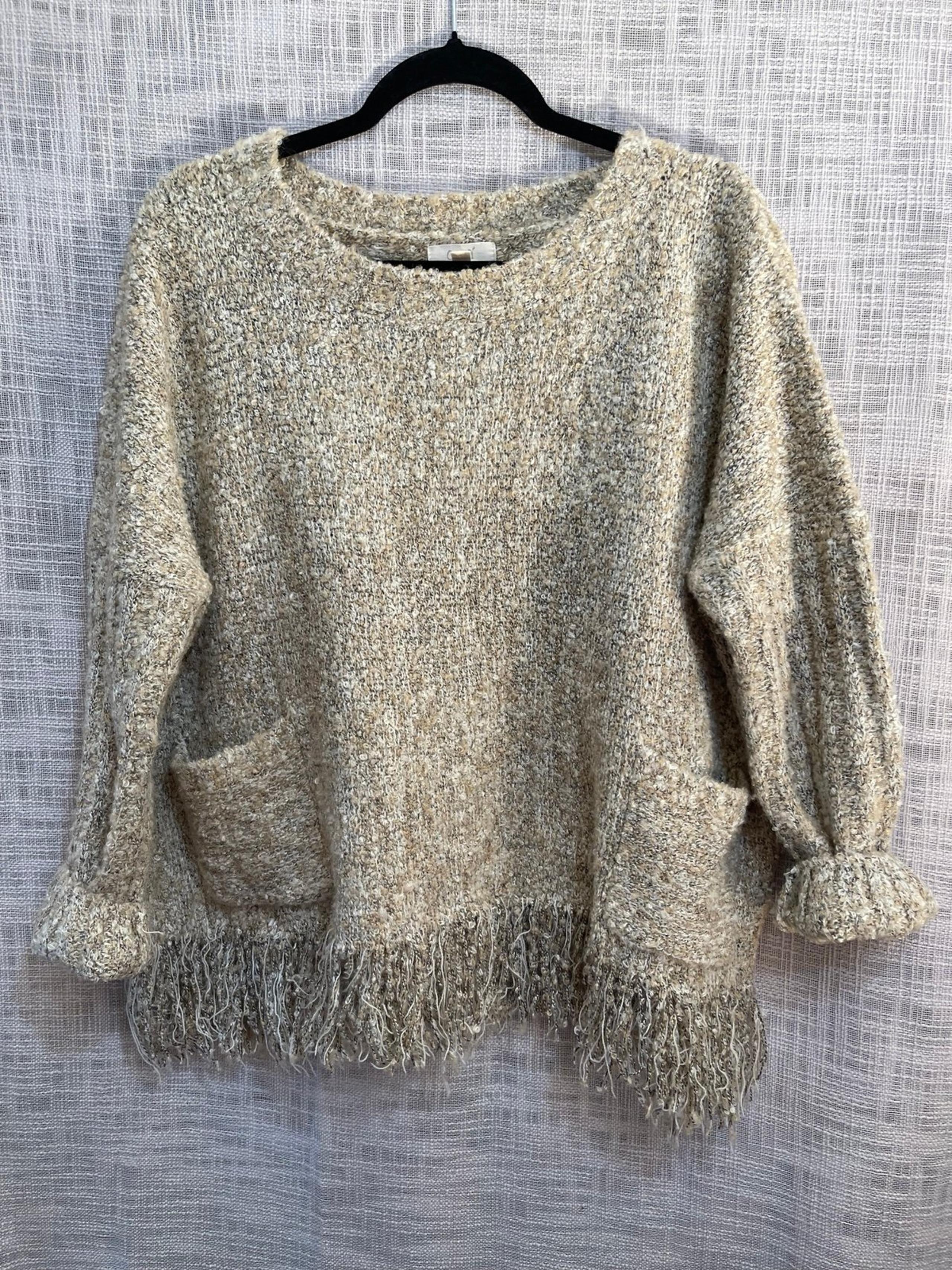 Fringed sweater, fall sweater