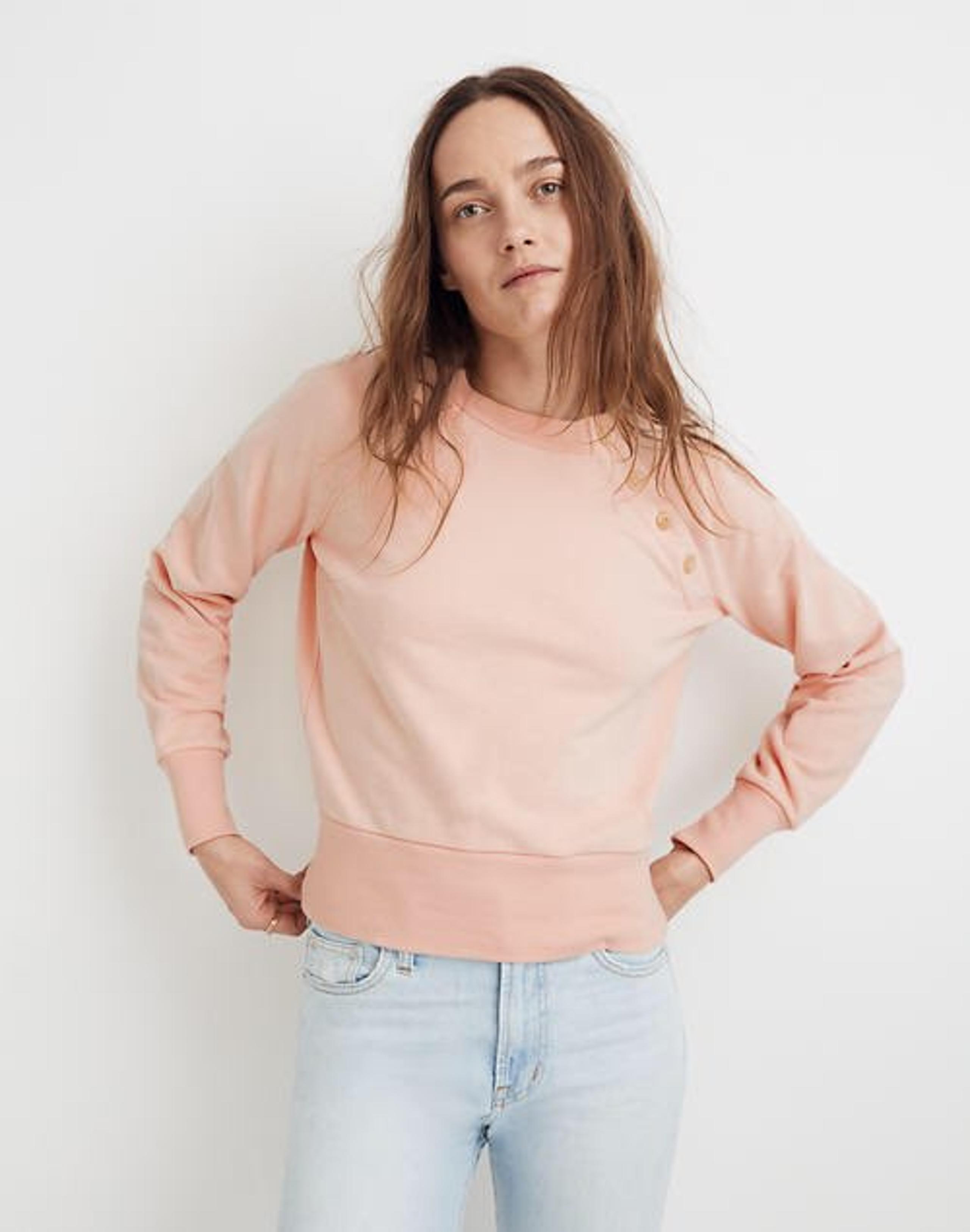 Madewell Button Detail Sweatshirt