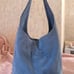 Michael Kors Blue Lena Large Suede Hobo Shoulder Bag