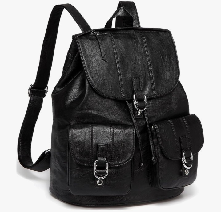 Women's Leathette Backpack Medium Travel Carry on Laptop Bag
