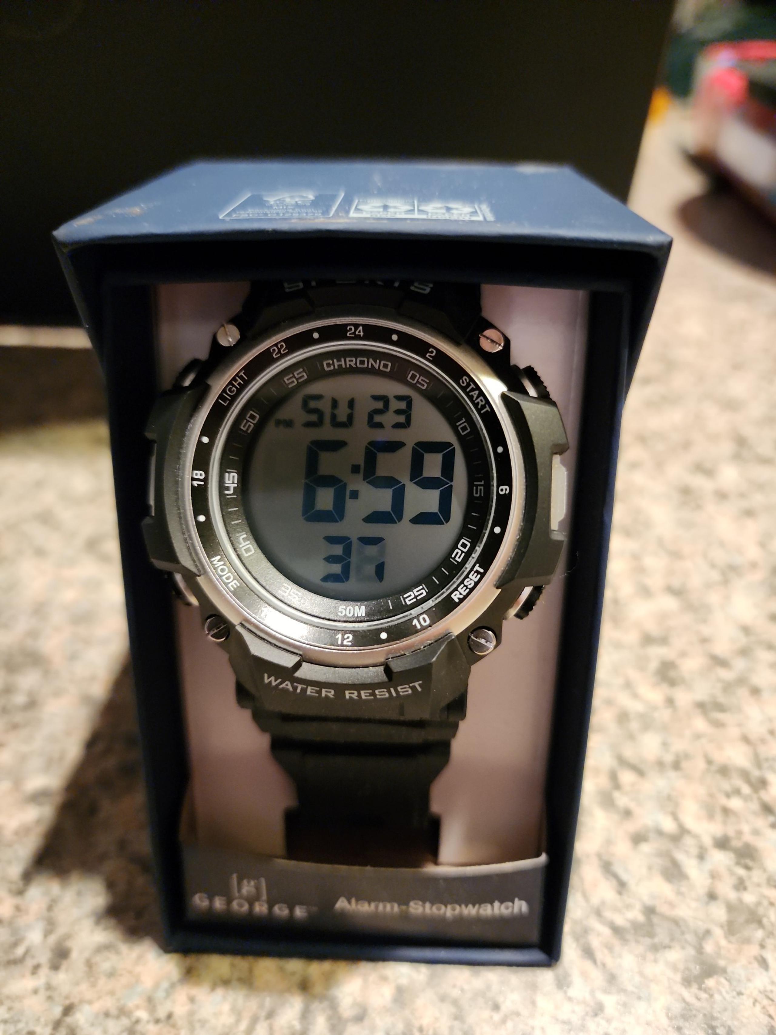 George Men's Digital Sport Wristwatch Plastic Strap