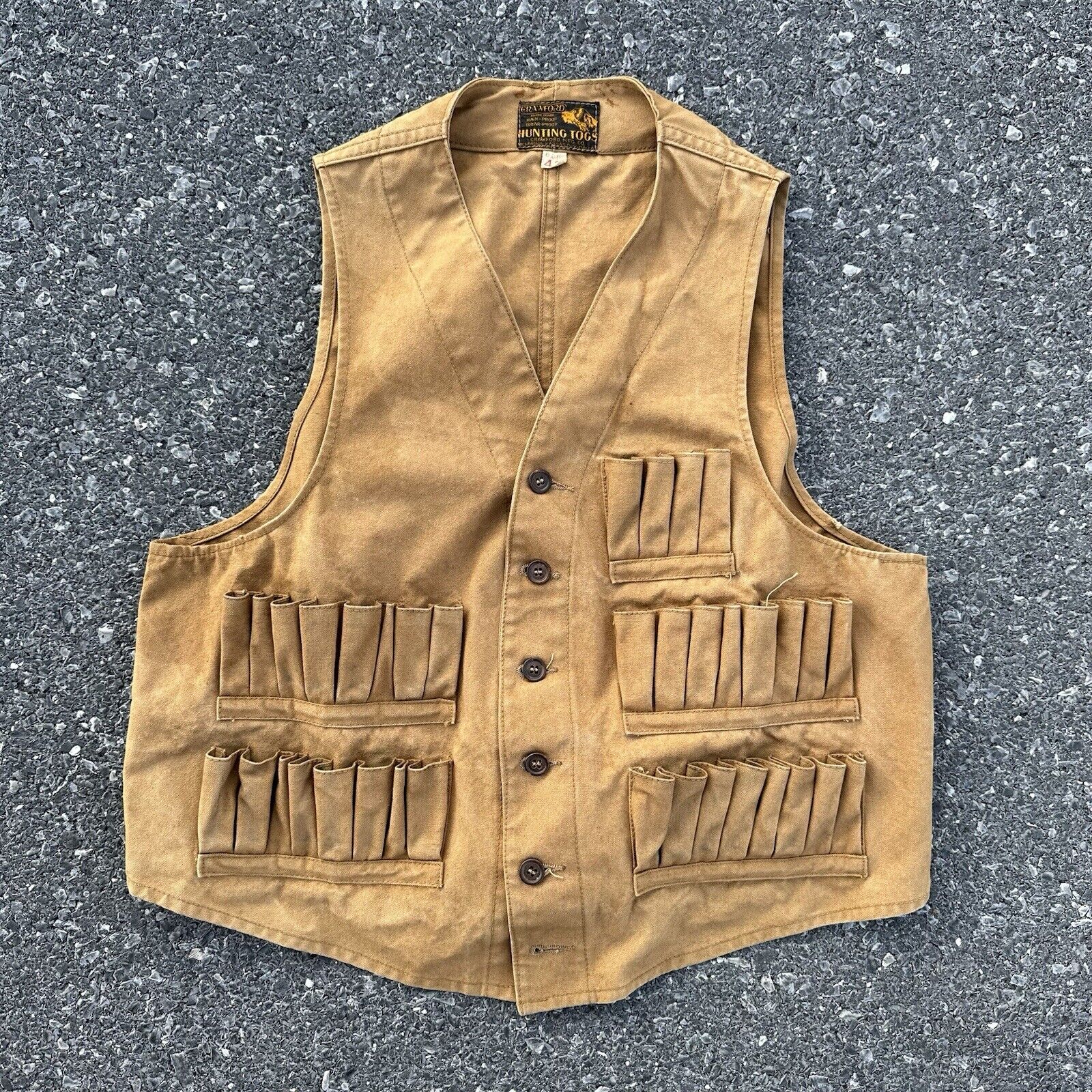 Vintage Crawford Mfg Co Hunting Togs Buckle Back Vest Size 42