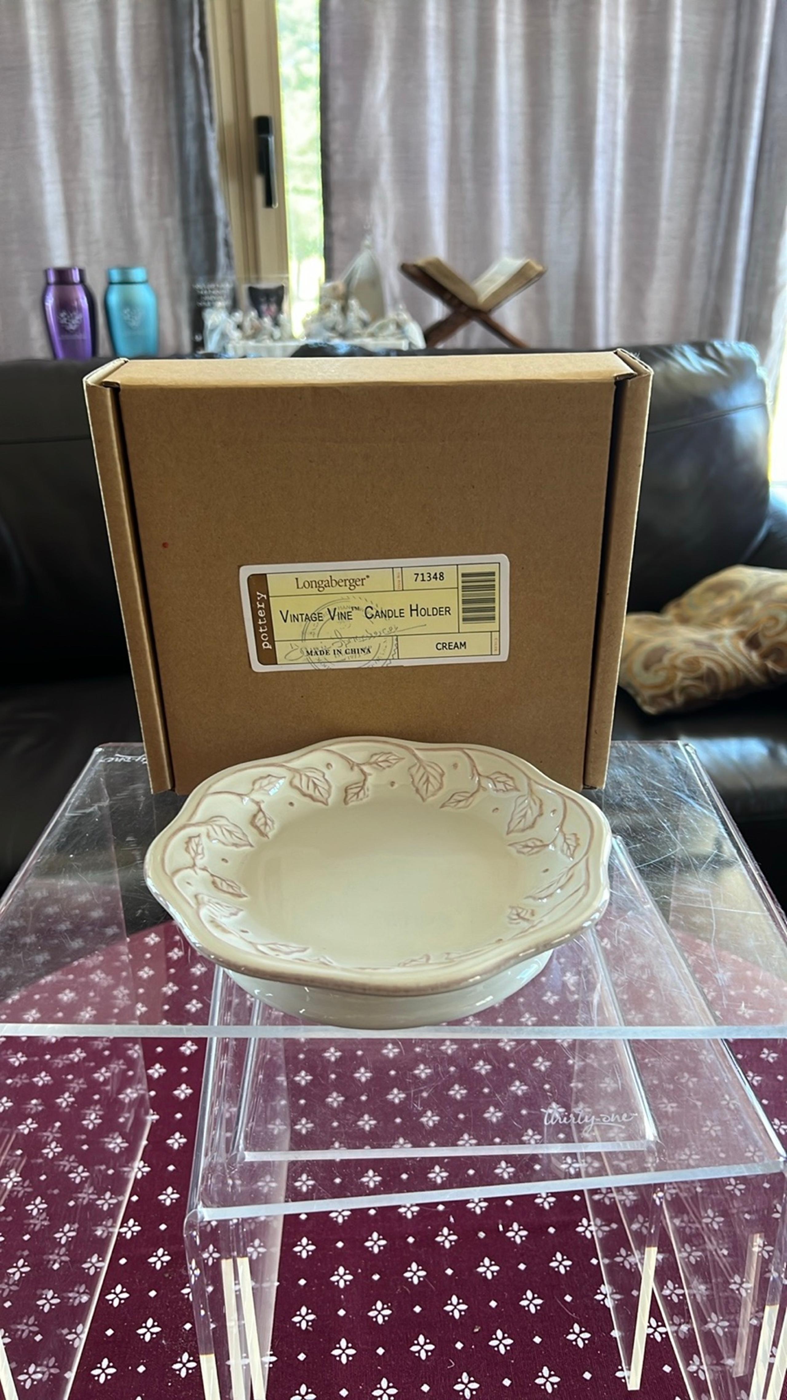 NIB Longaberger Vintage Vine Candleplate