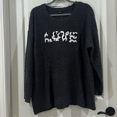 TORRID PLUS Charcoal Gray “Love” Sweater