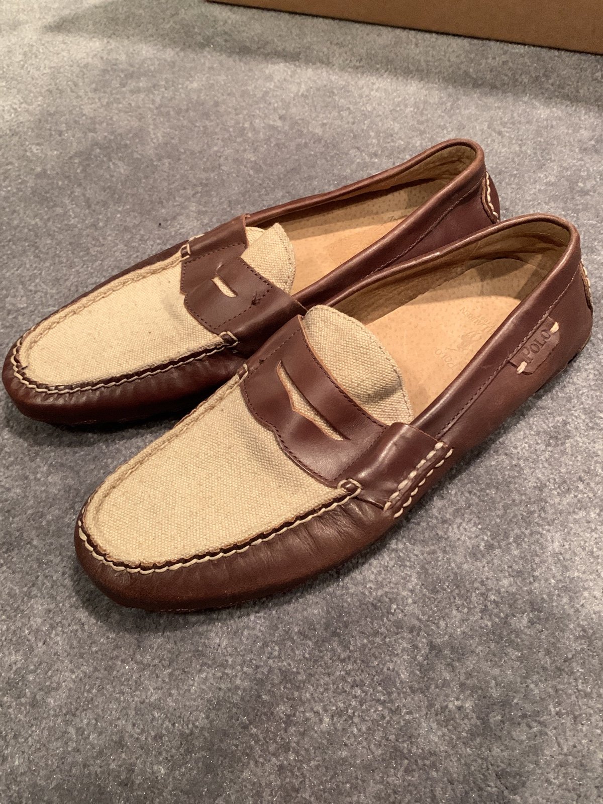 Polo Ralph Lauren Brown leather and tweed Loafers