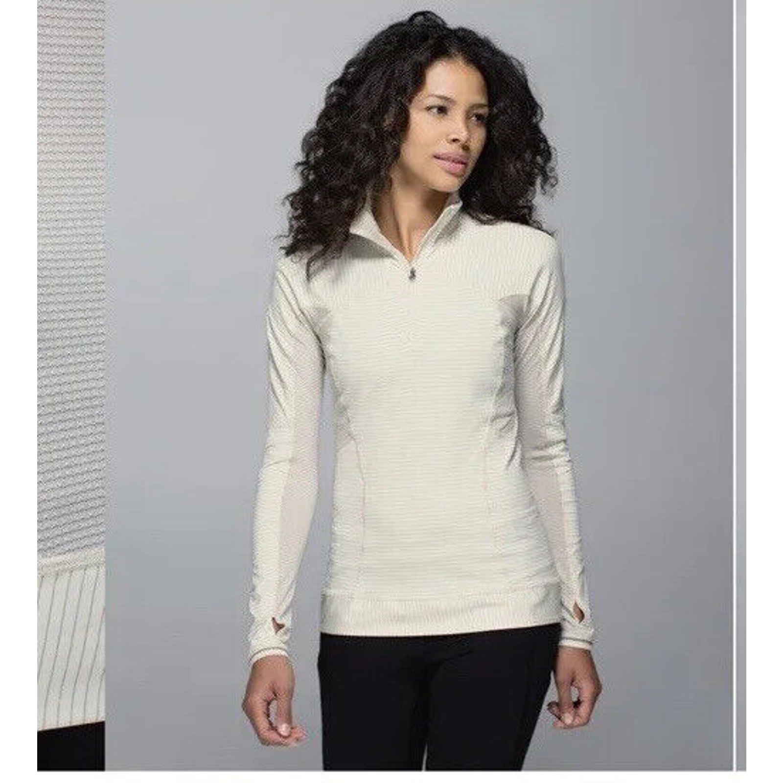 Lululemon Run For Gold 1/2 Zip Long Sleeve Shirt Ghost Size 8
