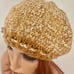 Hand Knits 2 Love Set Slouch Hat Scarf Shawl Adjustable Fit Gold Pearl Designer