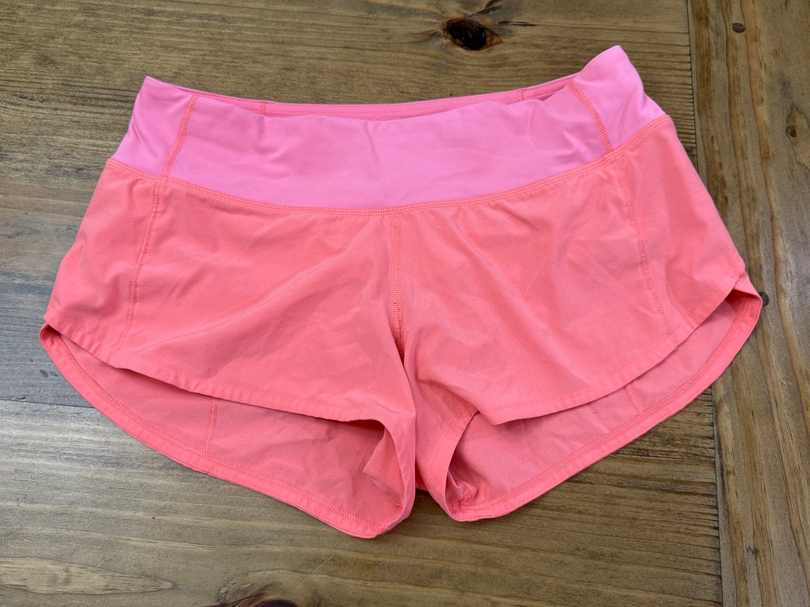 Lululemon RUN Speed Up Shorts in Pink Lemonade Coral Lined Size 4