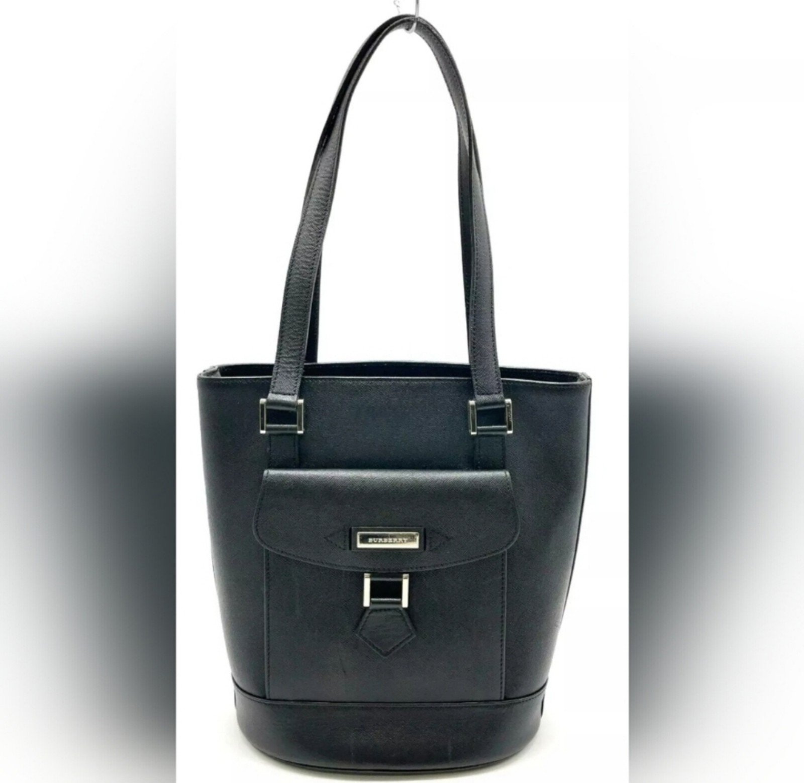 Auth BURBERRY Leather Shoulder Bag