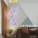 Acrylic Butterfly Pendant Lamp Nordic Bedroom Bedside Hanging LED Ceiling Chande