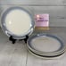 Martha Stewart PERRY STREET BLUE Reactive Blue Band Stoneware Salad Plate Set 4