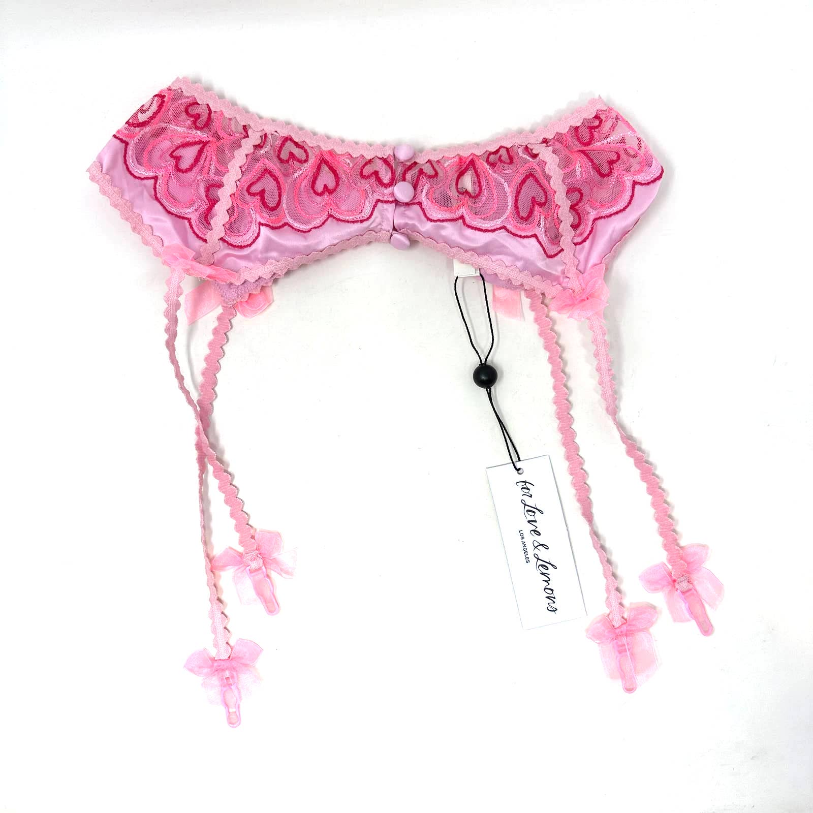 For Love & Lemons Retro Heart Garter Pink Size Medium