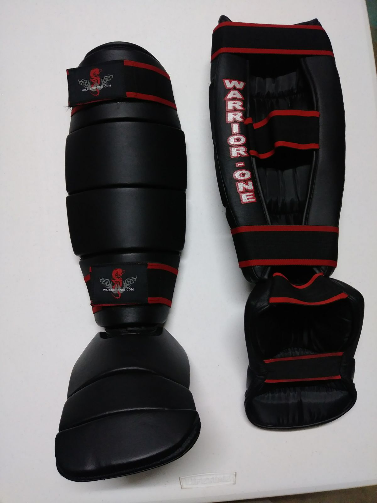 Vinyl Black Shin Instep Guards Pads