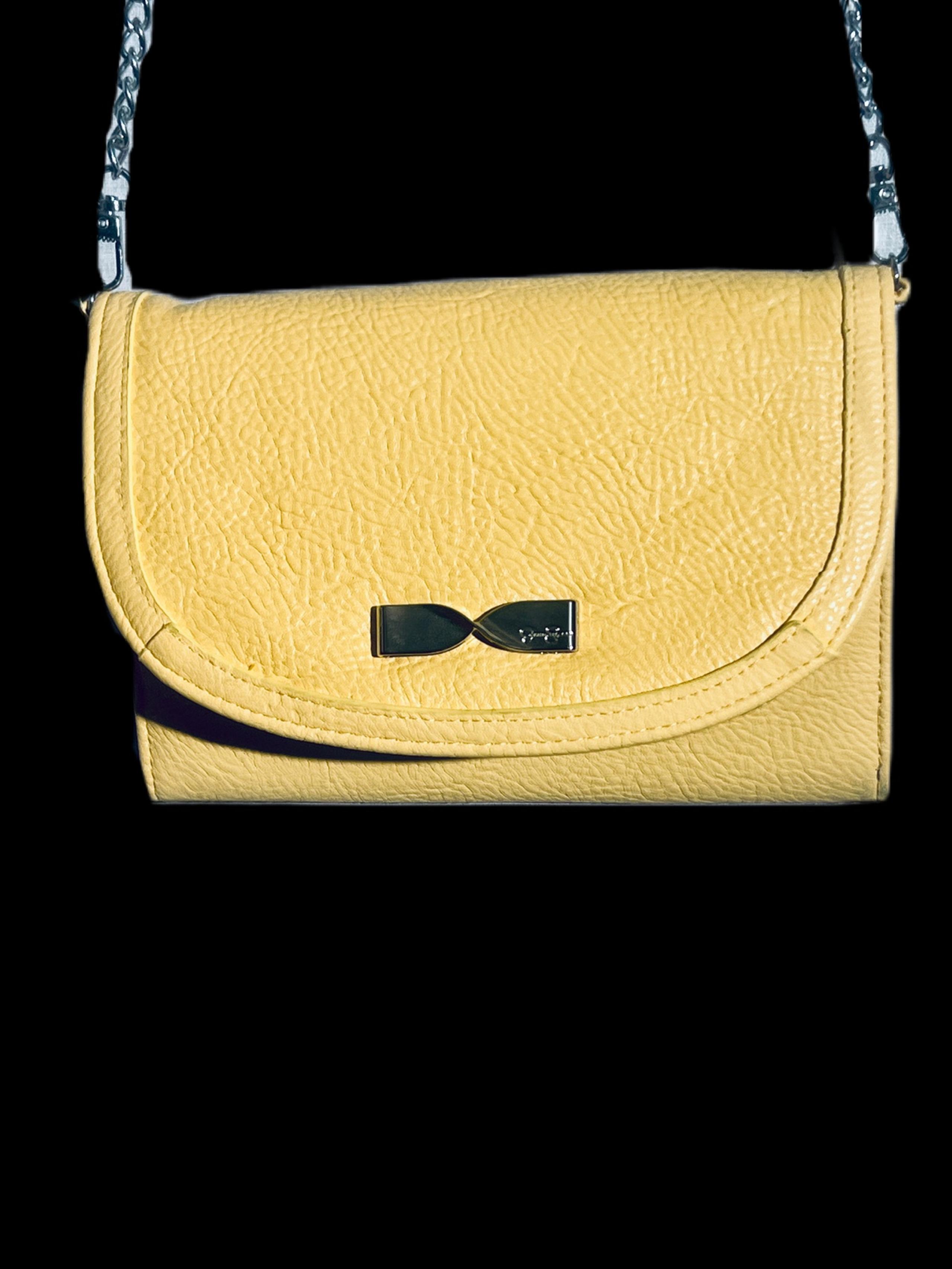 JESSICA SIMPSON YELLOW LONDON CLUTCH WOMENS CROSSBODY BAG PURSE
