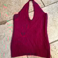 Ralph Lauren cashmere pink crop haltertop sz S