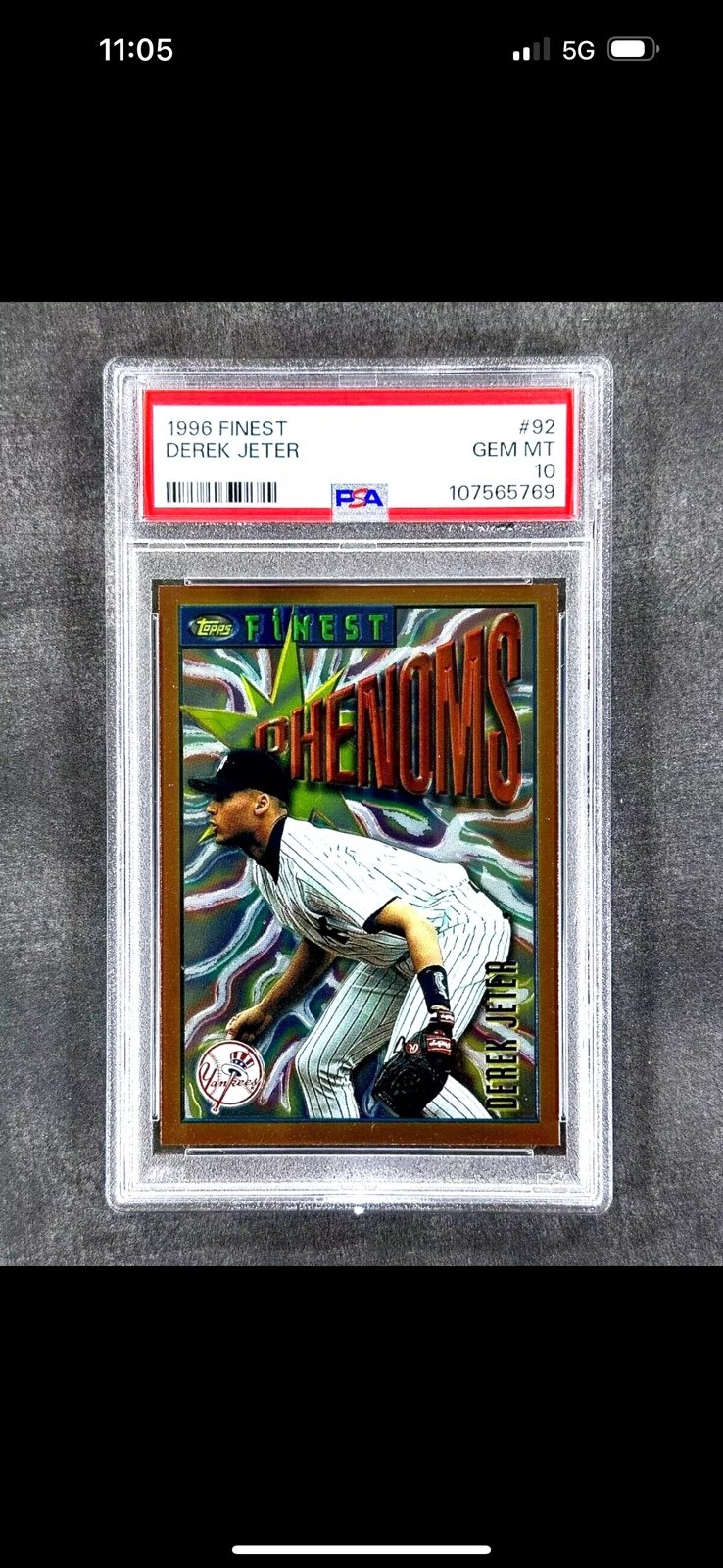 Derek Jeter 1996 Topps Finest PSA 10