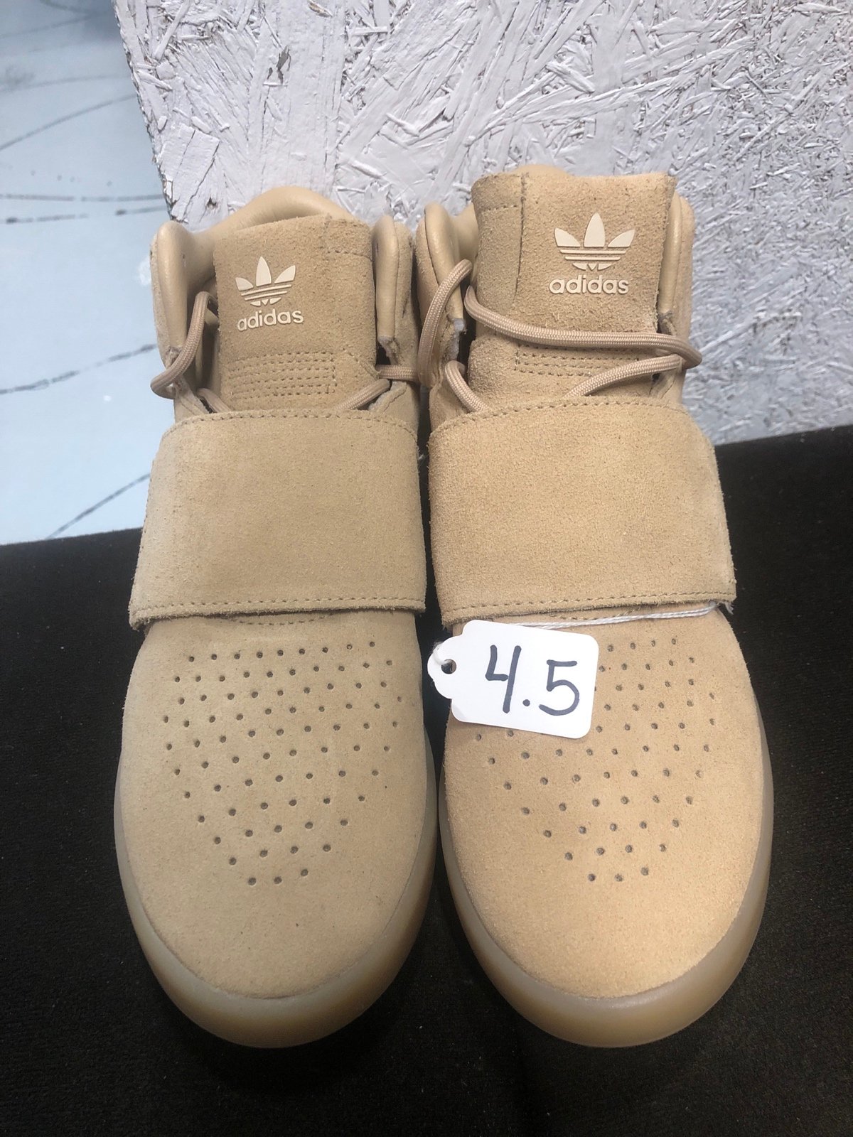 Adidas shoes color brawn for the boys size 4.5Y like now no box