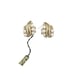 CROWN TRIFARI Gold Tone White Enamel Beaded Flower Clip Earrings Vintage Tags