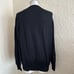 Ermenegildo Zegna Black V-Neck Ivory Trim Cotton Sweater XL