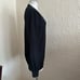 Ermenegildo Zegna Black V-Neck Ivory Trim Cotton Sweater XL