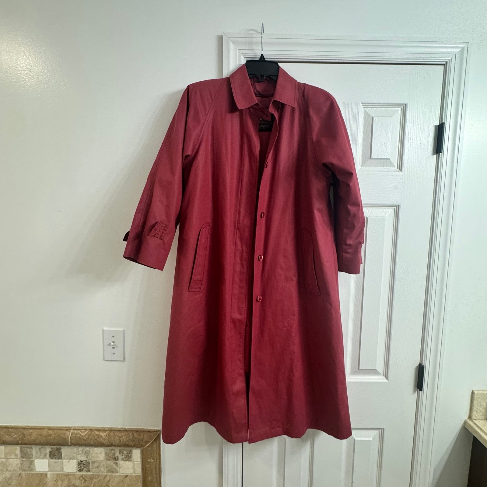 Vintage London fall Rose 6 petite thin slate removable liner trenchcoat