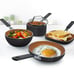 Gotham Steel Mini Personal Sized 5 Piece Nonstick Stackable Pots & Pans Set