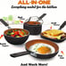 Gotham Steel Mini Personal Sized 5 Piece Nonstick Stackable Pots & Pans Set