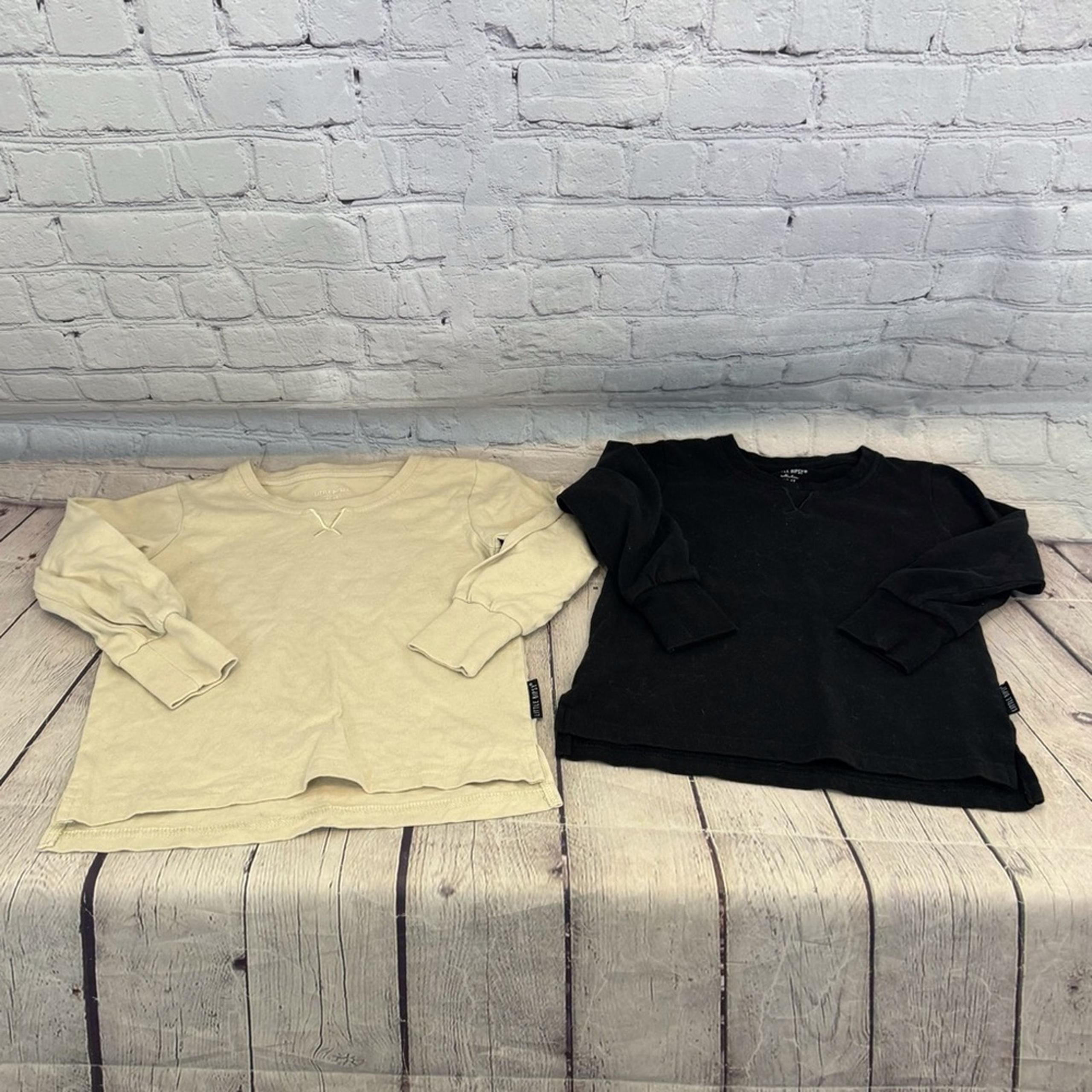 Little Bipsy Beige and Black Long Sleeve Shirts
