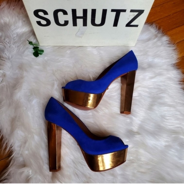 NIB SCHUTZ Peep-toe Platform Pumps/ Heels, 7.5