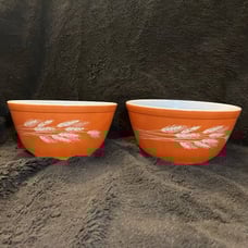 2 Pyrex-Autumn Harvest Mixing Bowl