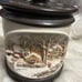 Vintage Hershey Molds 3D Rural Winter Scene 1979 Cookie Jar Canister With Lid