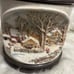 Vintage Hershey Molds 3D Rural Winter Scene 1979 Cookie Jar Canister With Lid