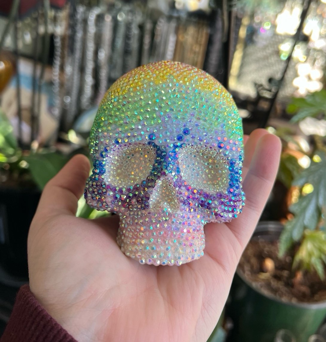 Rainbow Bedazzled Skull